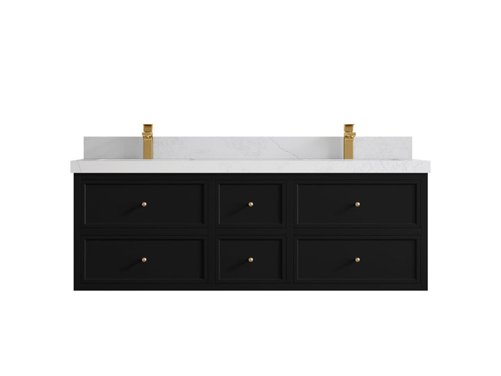 Roswell Floating 60 in. W x 22 in. D Double Sink Bathroom Vanity - photo 1