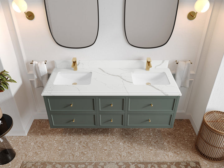 Roswell Floating 60 in. W x 22 in. D Double Sink Bathroom Vanity - photo 22