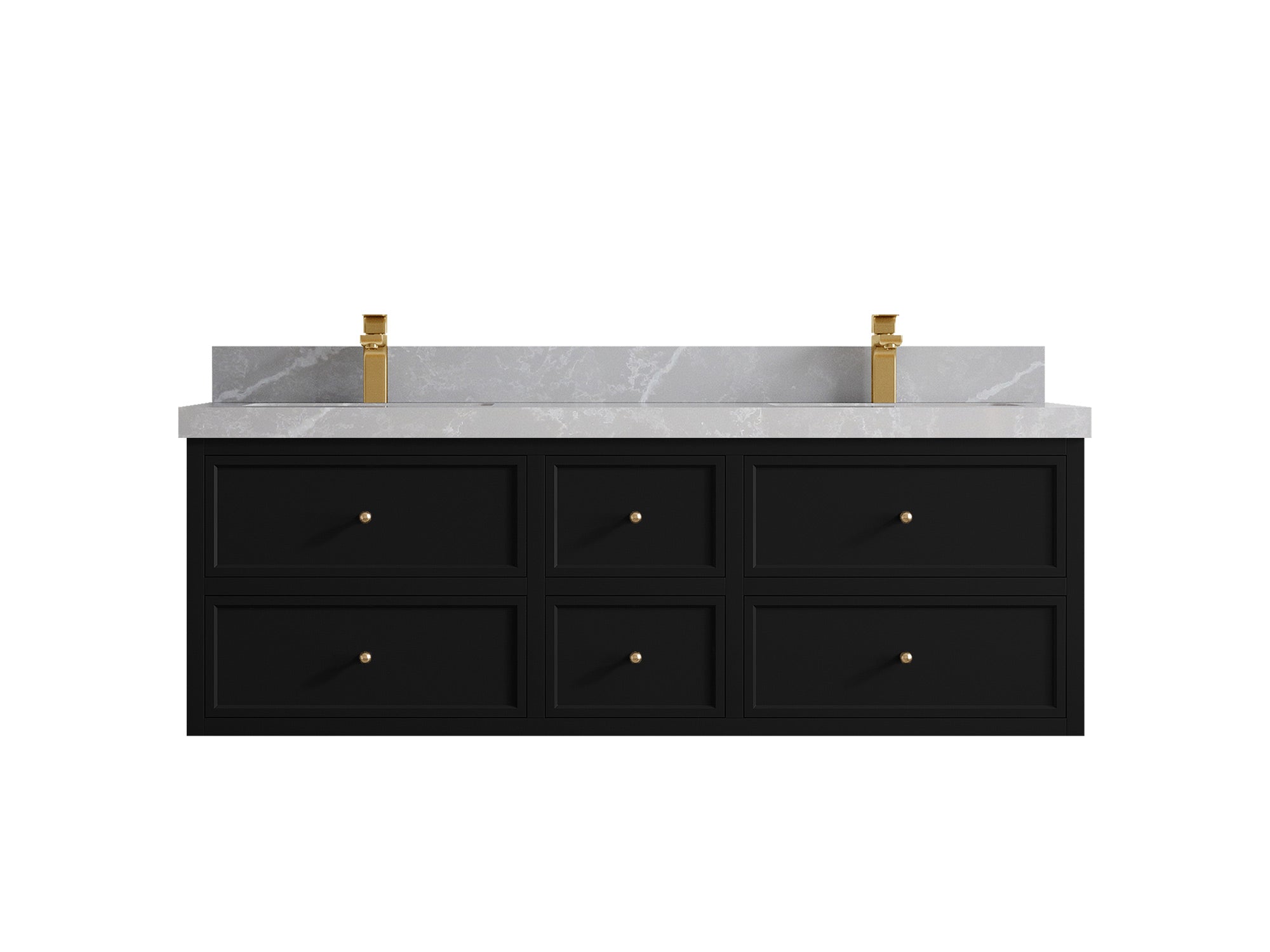 Roswell Floating 60 in. W x 22 in. D Double Sink Bathroom Vanity - Willow Bath and Vanity