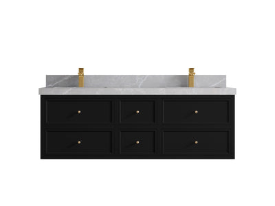 Roswell Floating 60 in. W x 22 in. D Double Sink Bathroom Vanity - Willow Bath and Vanity