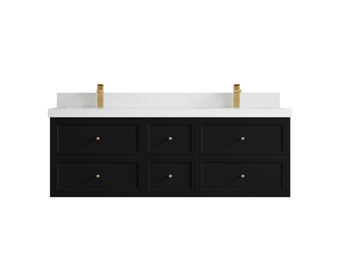 Roswell Floating 60 in. W x 22 in. D Double Sink Bathroom Vanity - Willow Bath and Vanity