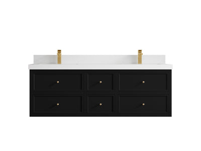 Roswell Floating 60 in. W x 22 in. D Double Sink Bathroom Vanity - Willow Bath and Vanity