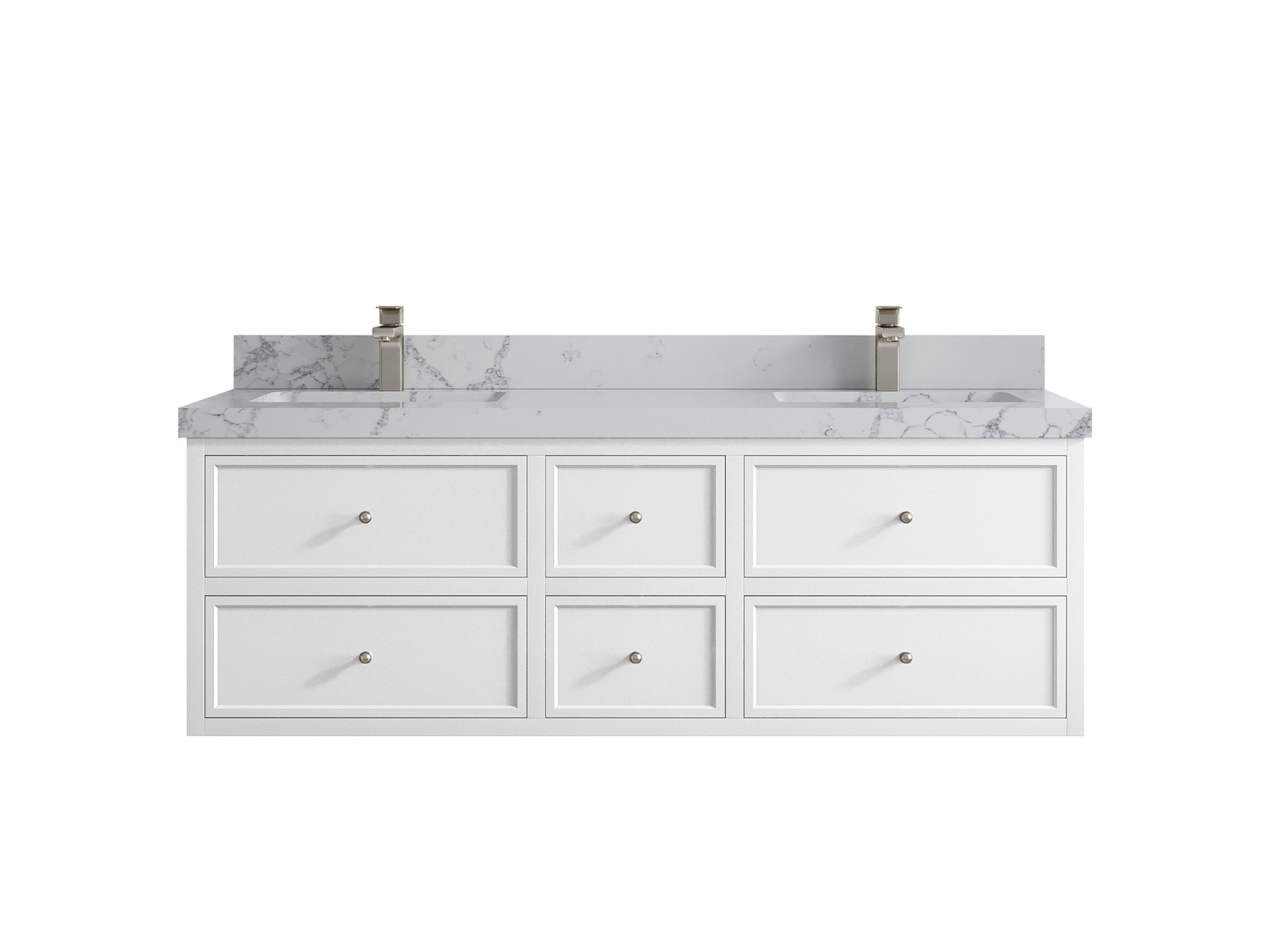 Roswell Floating 60 in. W x 22 in. D Double Sink Bathroom Vanity - Willow Bath and Vanity