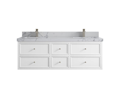 Roswell Floating 60 in. W x 22 in. D Double Sink Bathroom Vanity - Willow Bath and Vanity