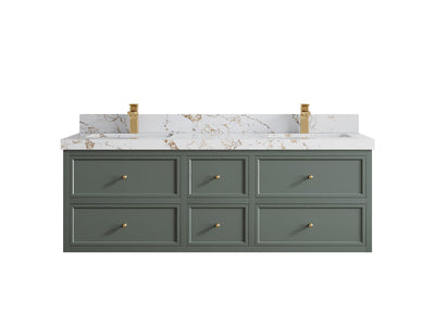 Roswell Floating 60 in. W x 22 in. D Double Sink Bathroom Vanity - Willow Bath and Vanity
