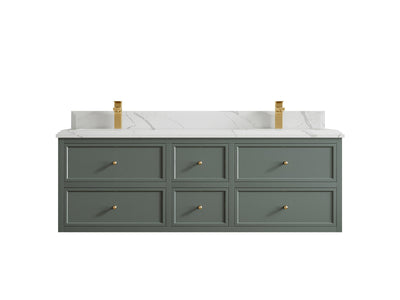 Roswell Floating 60 in. W x 22 in. D Double Sink Bathroom Vanity - Willow Bath and Vanity