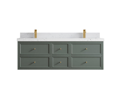 Roswell Floating 60 in. W x 22 in. D Double Sink Bathroom Vanity - Willow Bath and Vanity