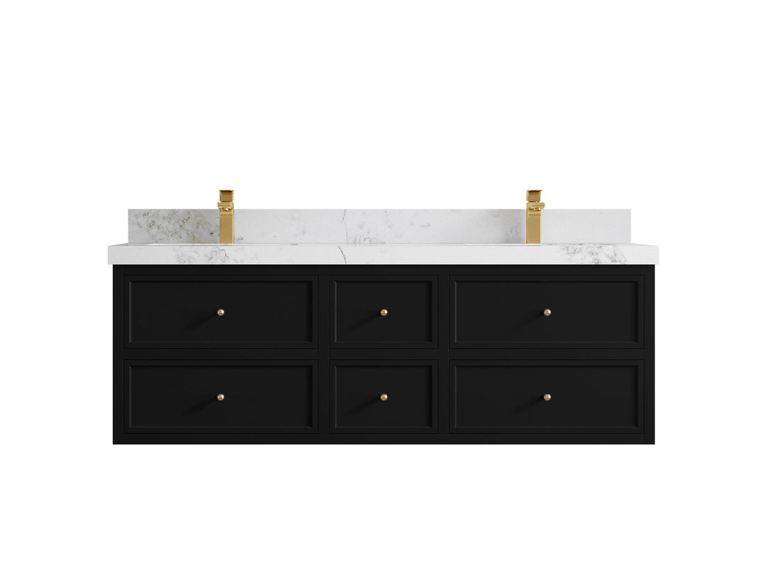 Roswell Floating 60 in. W x 22 in. D Double Sink Bathroom Vanity - Willow Bath and Vanity
