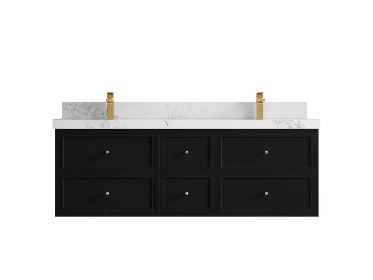 Roswell Floating 60 in. W x 22 in. D Double Sink Bathroom Vanity - Willow Bath and Vanity