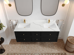 Roswell Floating 60 in. W x 22 in. D Double Sink Bathroom Vanity - photo 24