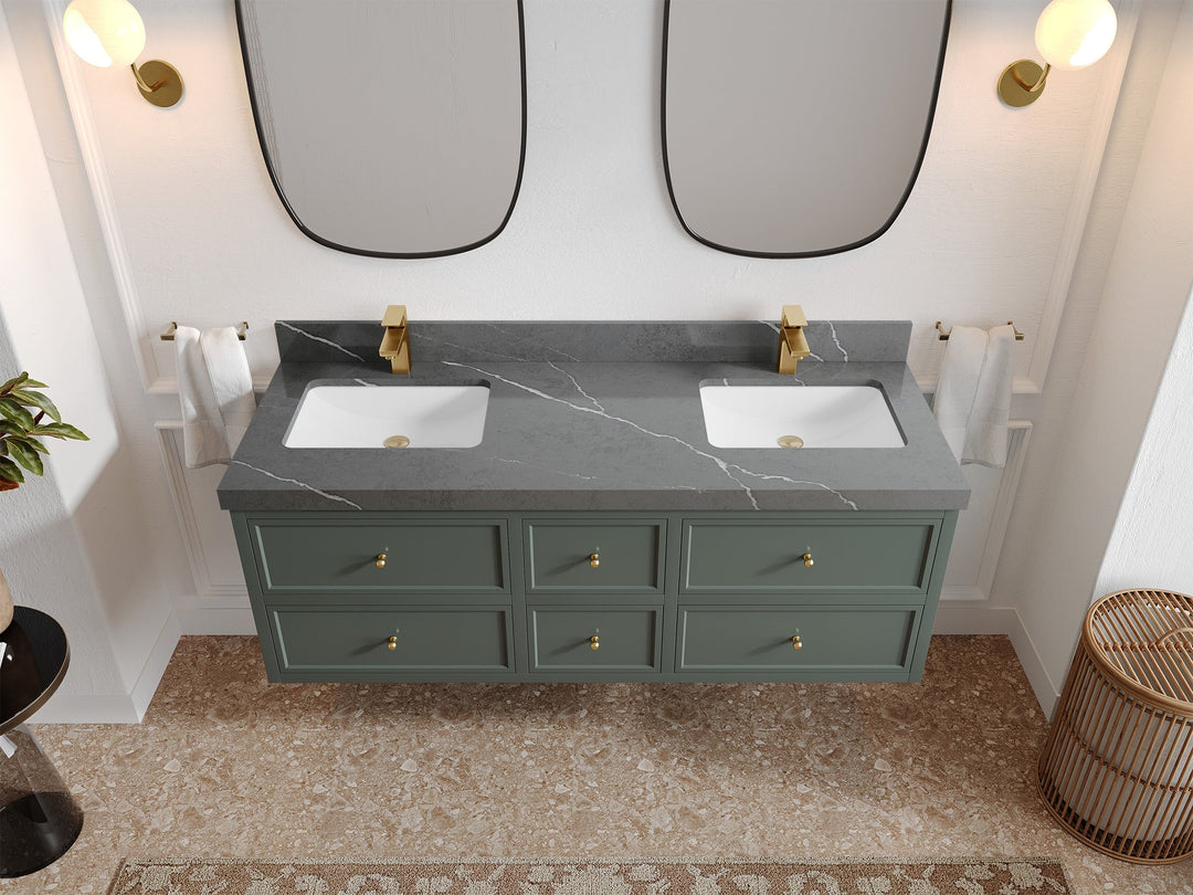 Roswell Floating 60 in. W x 22 in. D Double Sink Bathroom Vanity - Willow Bath and Vanity