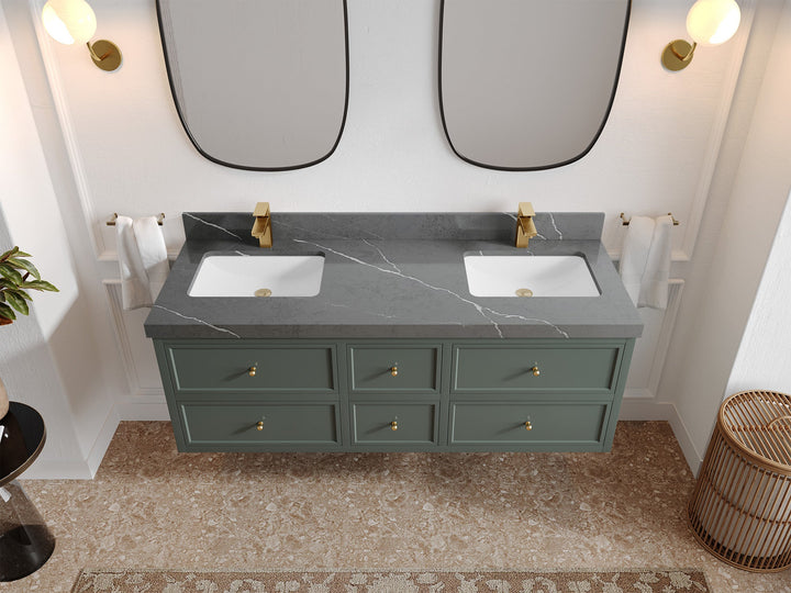 Roswell Floating 60 in. W x 22 in. D Double Sink Bathroom Vanity - photo 32