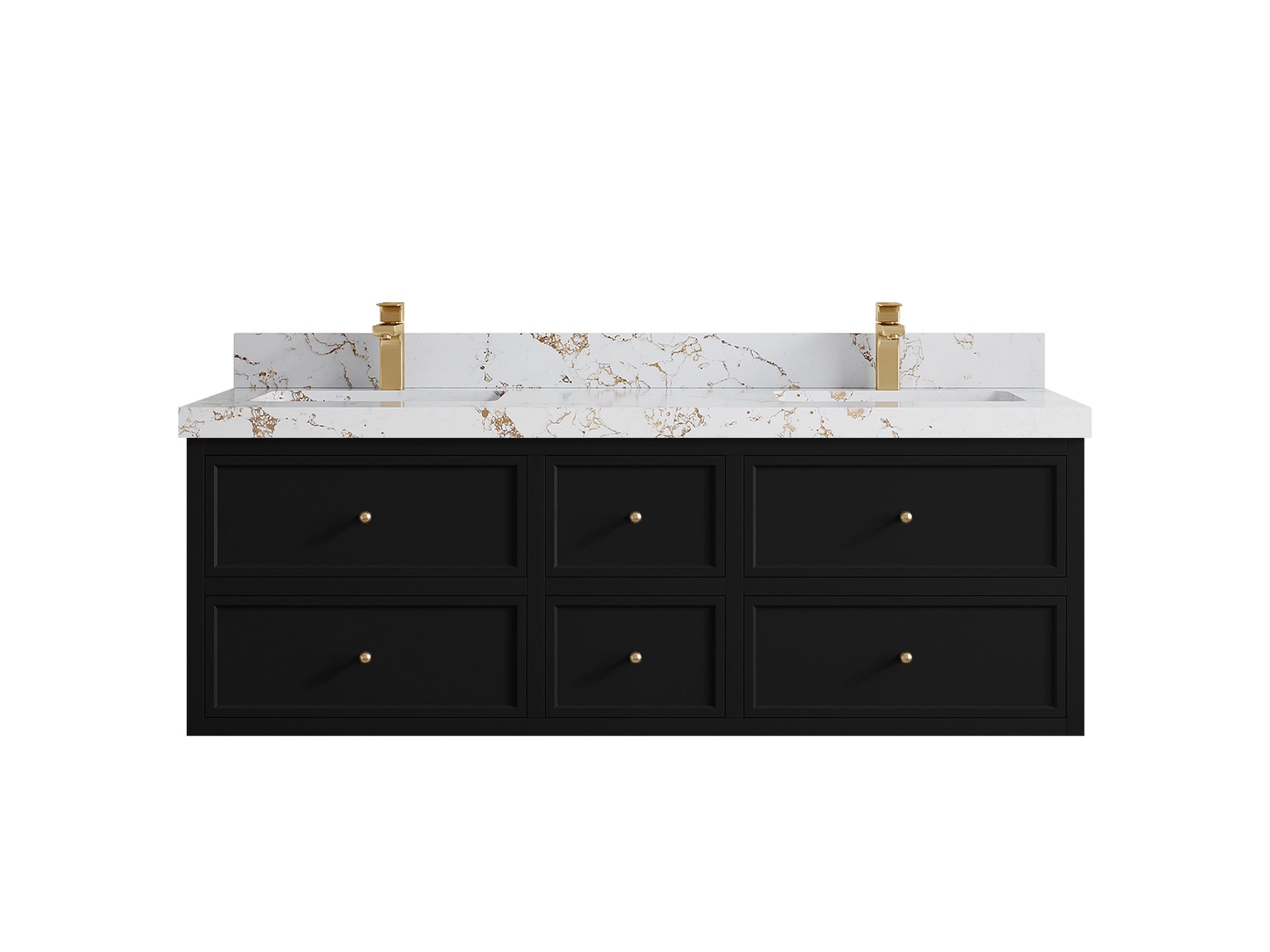 Roswell Floating 60 in. W x 22 in. D Double Sink Bathroom Vanity - Willow Bath and Vanity