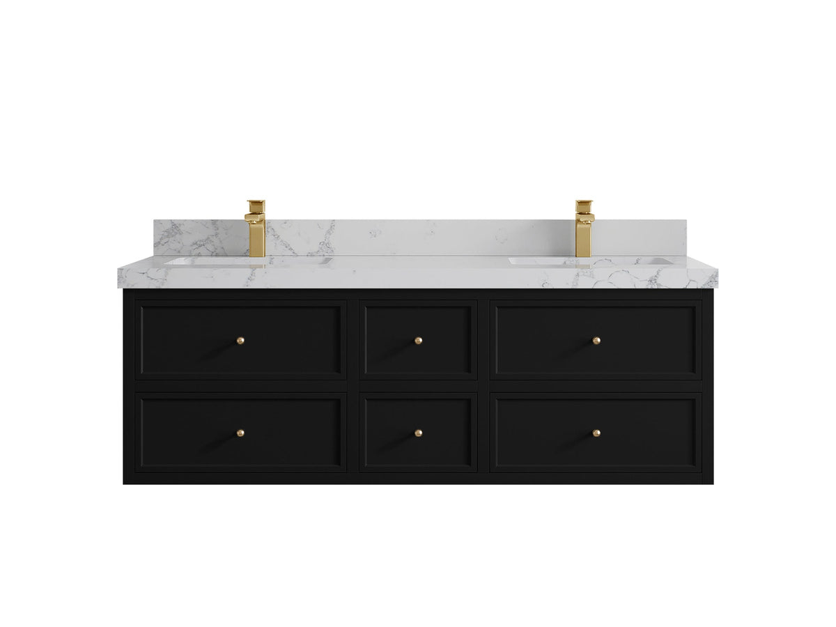 Roswell Floating 60 in. W x 22 in. D Double Sink Bathroom Vanity - Willow Bath and Vanity