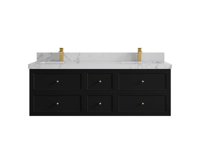 Roswell Floating 60 in. W x 22 in. D Double Sink Bathroom Vanity - Willow Bath and Vanity