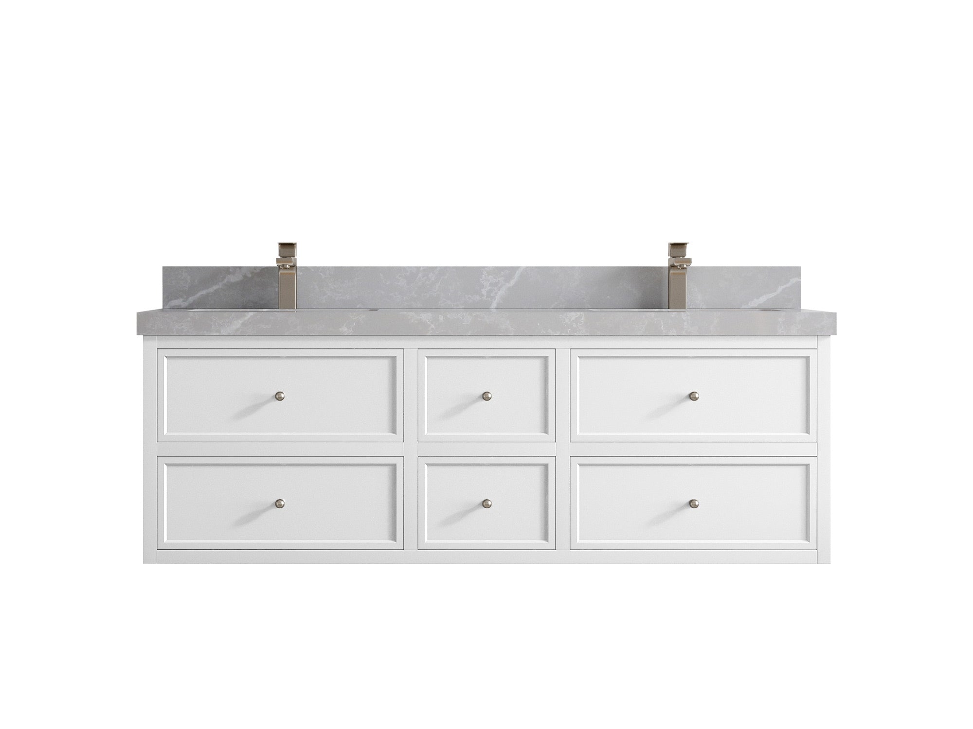 Roswell Floating 60 in. W x 22 in. D Double Sink Bathroom Vanity - Willow Bath and Vanity
