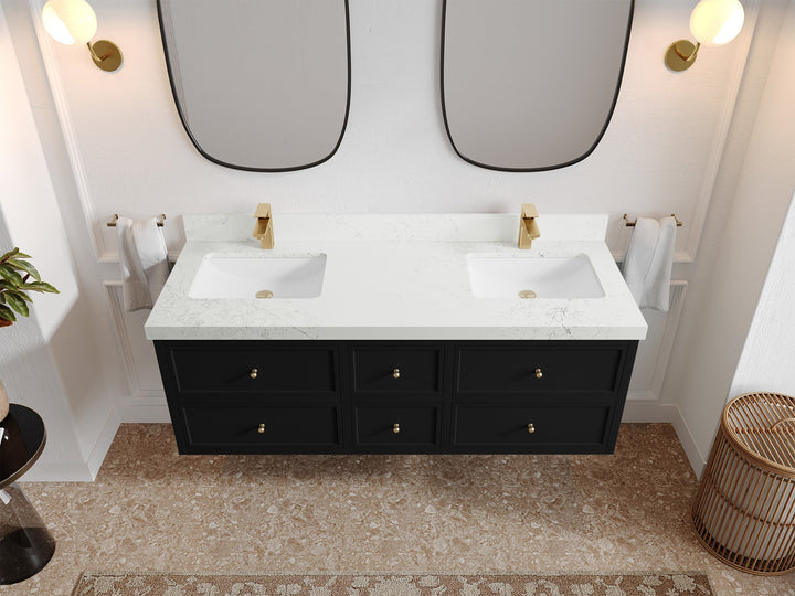 Roswell Floating 60 in. W x 22 in. D Double Sink Bathroom Vanity - photo 30