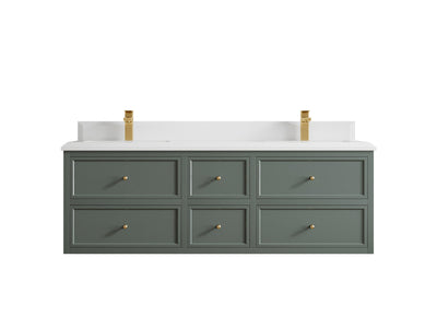 Roswell Floating 60 in. W x 22 in. D Double Sink Bathroom Vanity - Willow Bath and Vanity