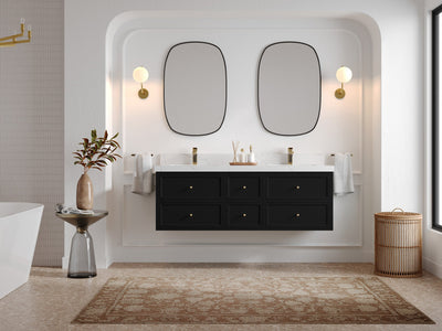 Roswell Floating 60 in. W x 22 in. D Double Sink Bathroom Vanity - Willow Bath and Vanity