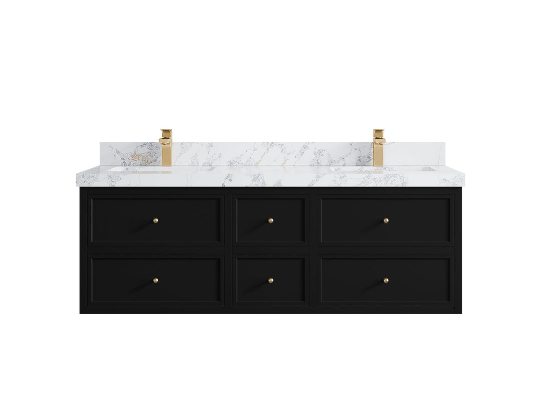 Roswell Floating 60 in. W x 22 in. D Double Sink Bathroom Vanity - Willow Bath and Vanity