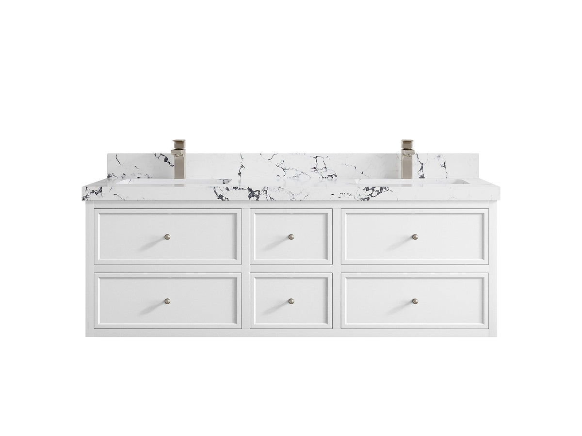Roswell Floating 60 in. W x 22 in. D Double Sink Bathroom Vanity - Willow Bath and Vanity