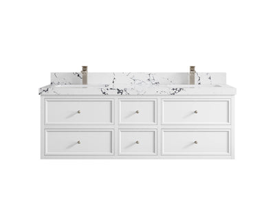 Roswell Floating 60 in. W x 22 in. D Double Sink Bathroom Vanity - Willow Bath and Vanity