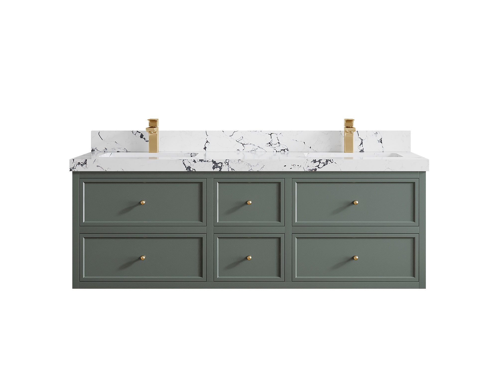 Roswell Floating 60 in. W x 22 in. D Double Sink Bathroom Vanity - Willow Bath and Vanity