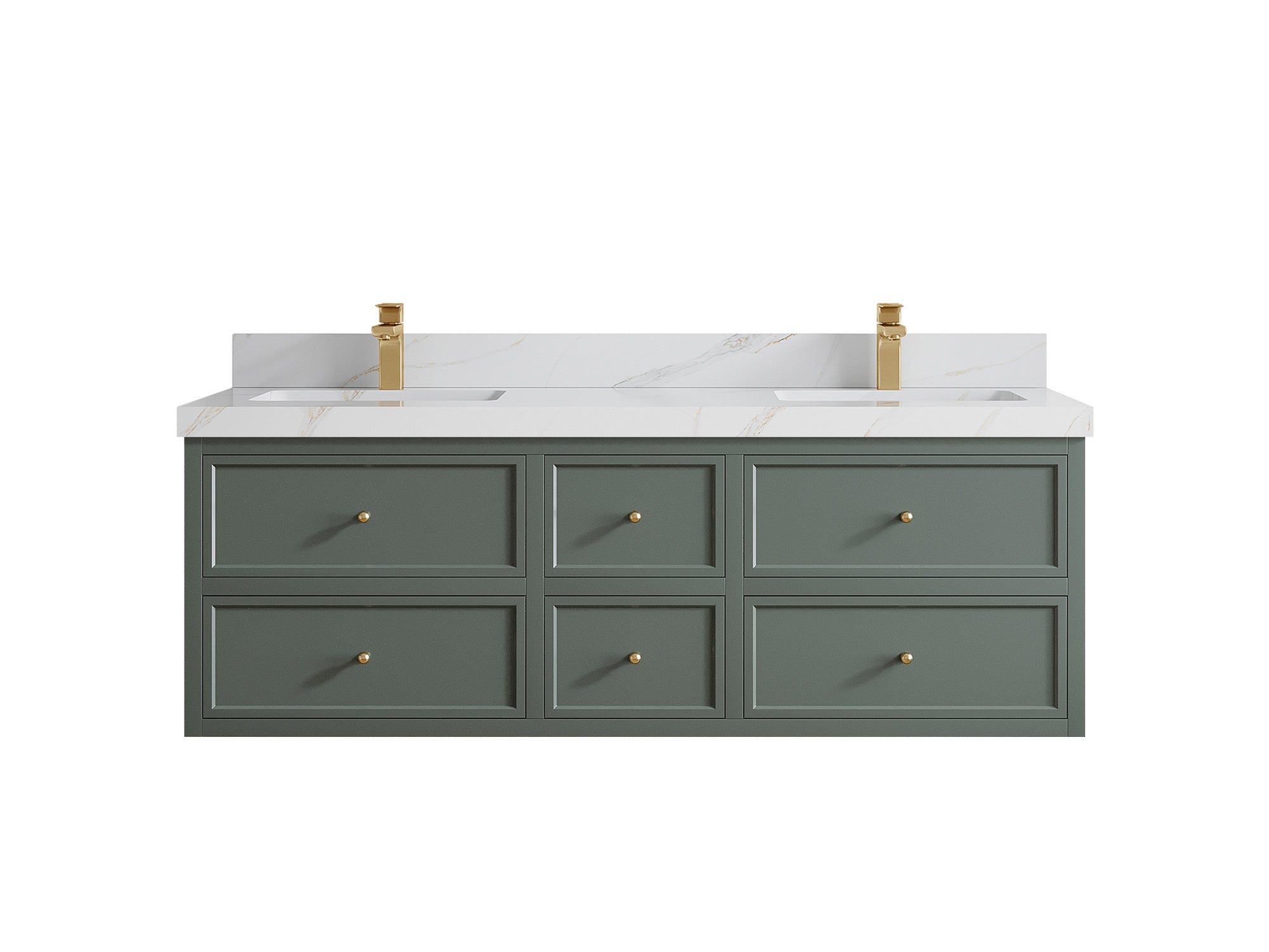 Roswell Floating 60 in. W x 22 in. D Double Sink Bathroom Vanity - Willow Bath and Vanity