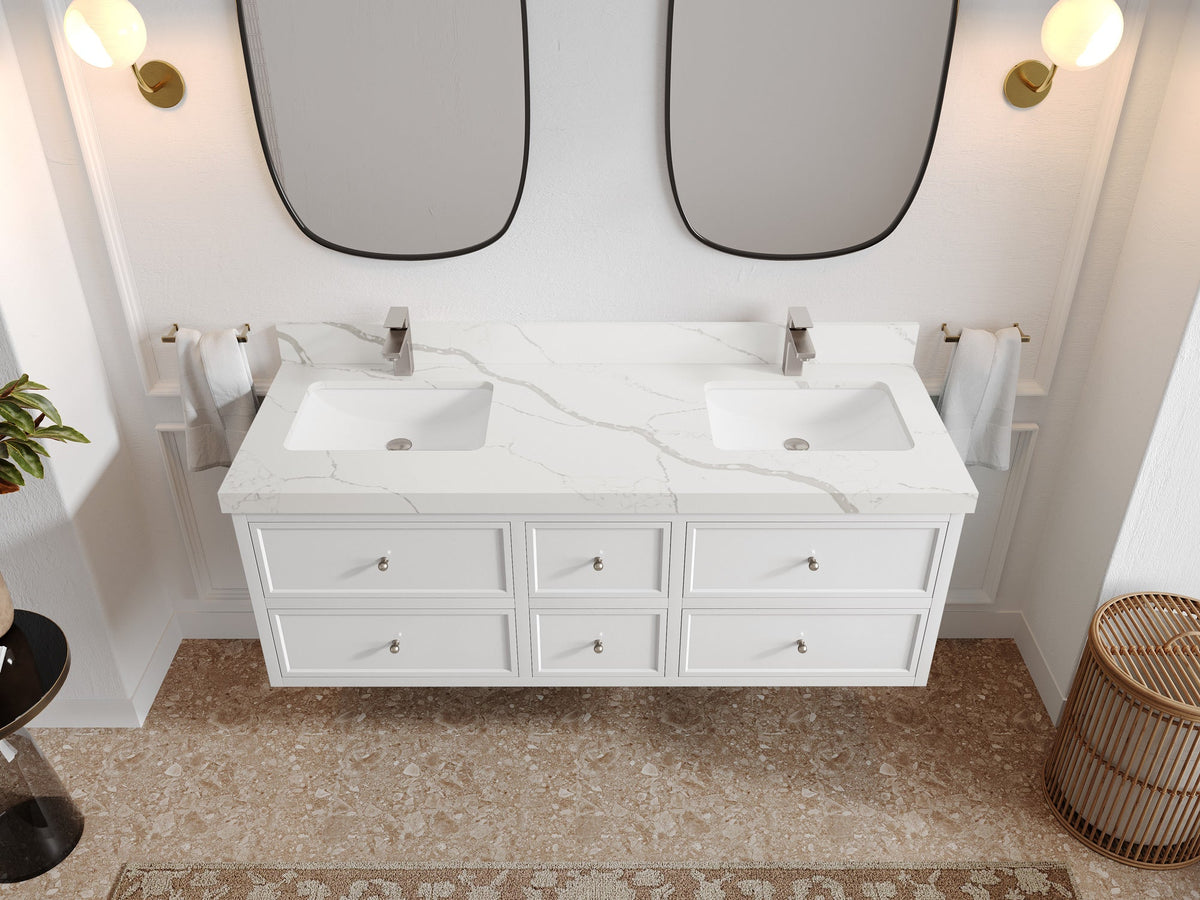 Roswell Floating 60 in. W x 22 in. D Double Sink Bathroom Vanity - Willow Bath and Vanity