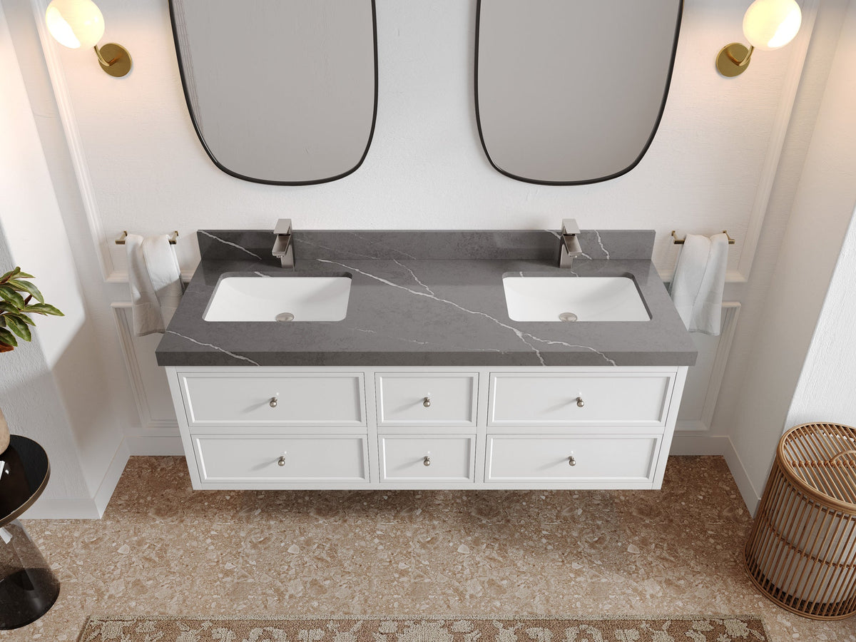 Roswell Floating 60 in. W x 22 in. D Double Sink Bathroom Vanity - Willow Bath and Vanity