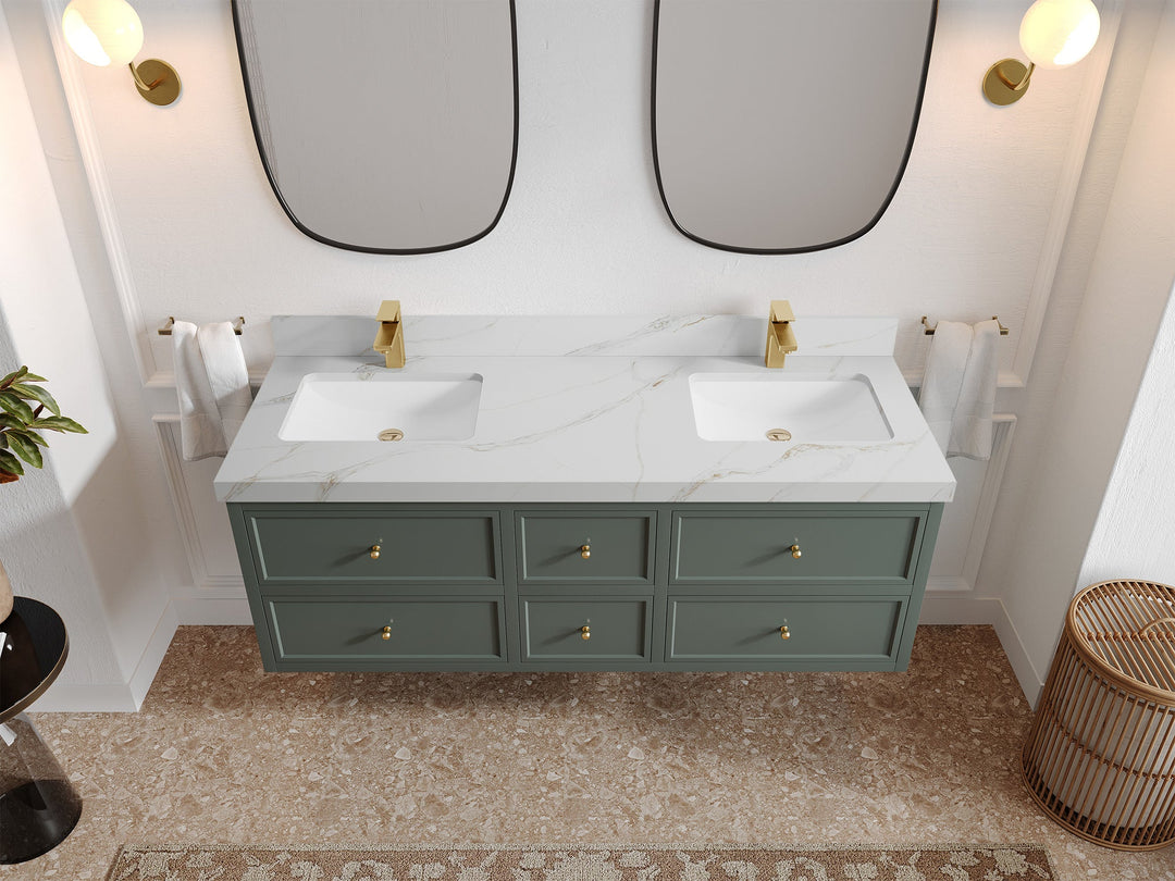 Roswell Floating 60 in. W x 22 in. D Double Sink Bathroom Vanity - Willow Bath and Vanity