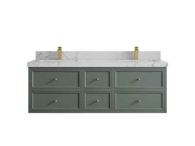 Roswell Floating 60 in. W x 22 in. D Double Sink Bathroom Vanity - Willow Bath and Vanity