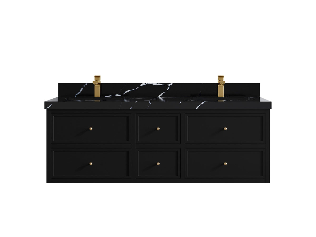 Roswell Floating 60 in. W x 22 in. D Double Sink Bathroom Vanity - Willow Bath and Vanity