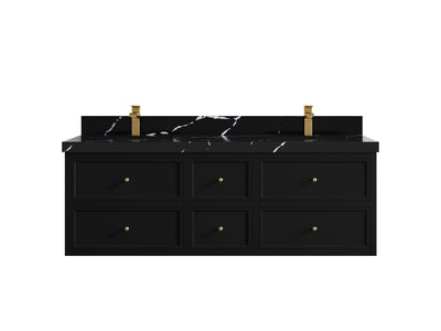 Roswell Floating 60 in. W x 22 in. D Double Sink Bathroom Vanity - Willow Bath and Vanity