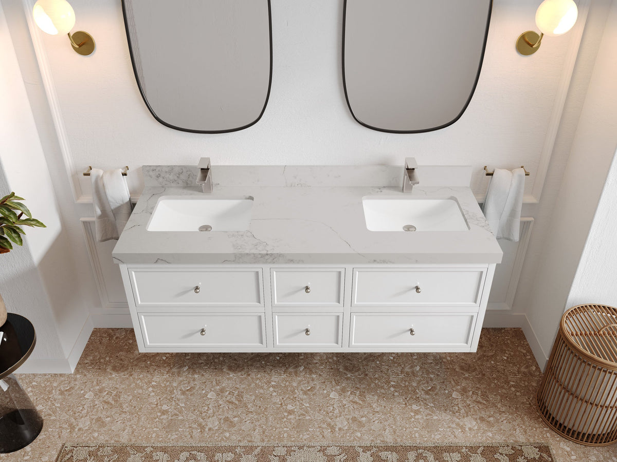 Roswell Floating 60 in. W x 22 in. D Double Sink Bathroom Vanity - Willow Bath and Vanity
