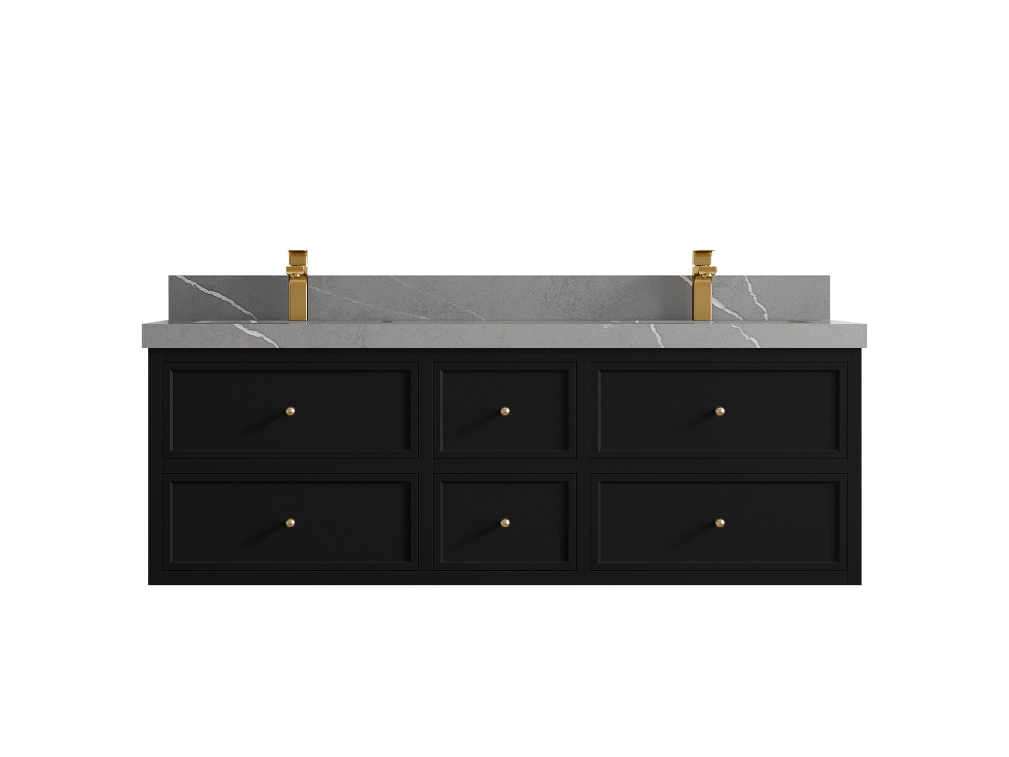 Roswell Floating 60 in. W x 22 in. D Double Sink Bathroom Vanity - Willow Bath and Vanity