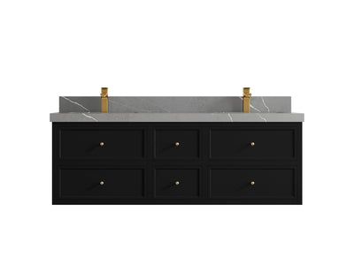 Roswell Floating 60 in. W x 22 in. D Double Sink Bathroom Vanity - Willow Bath and Vanity