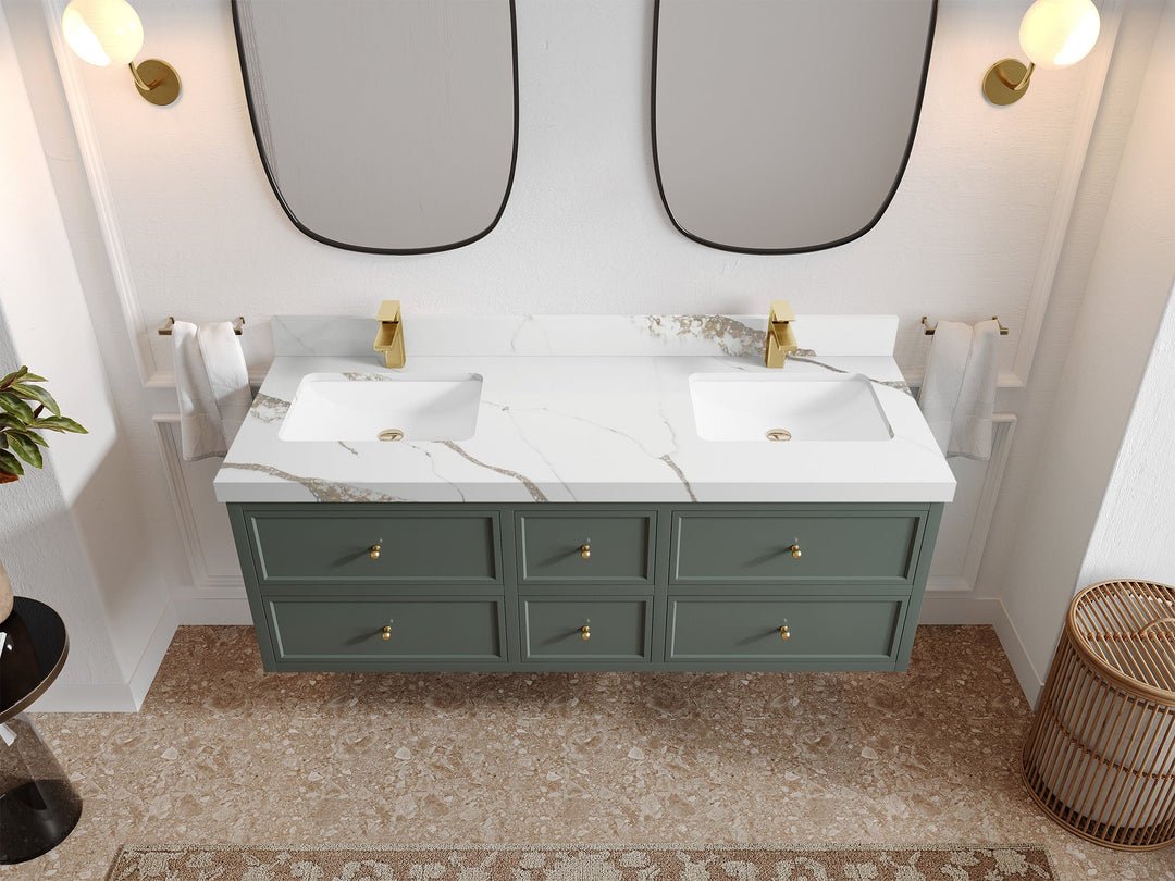 Roswell Floating 60 in. W x 22 in. D Double Sink Bathroom Vanity - Willow Bath and Vanity