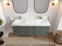 Roswell Floating 60 in. W x 22 in. D Double Sink Bathroom Vanity - photo 14