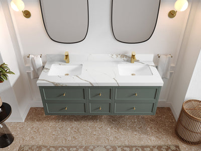 Roswell Floating 60 in. W x 22 in. D Double Sink Bathroom Vanity - Willow Bath and Vanity