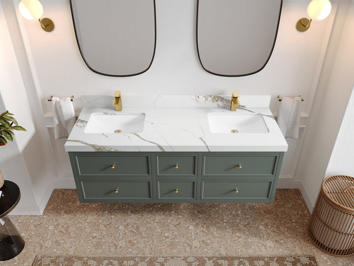 Roswell Floating 60 in. W x 22 in. D Double Sink Bathroom Vanity - photo 14