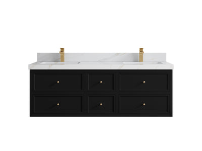 Roswell Floating 60 in. W x 22 in. D Double Sink Bathroom Vanity - Willow Bath and Vanity