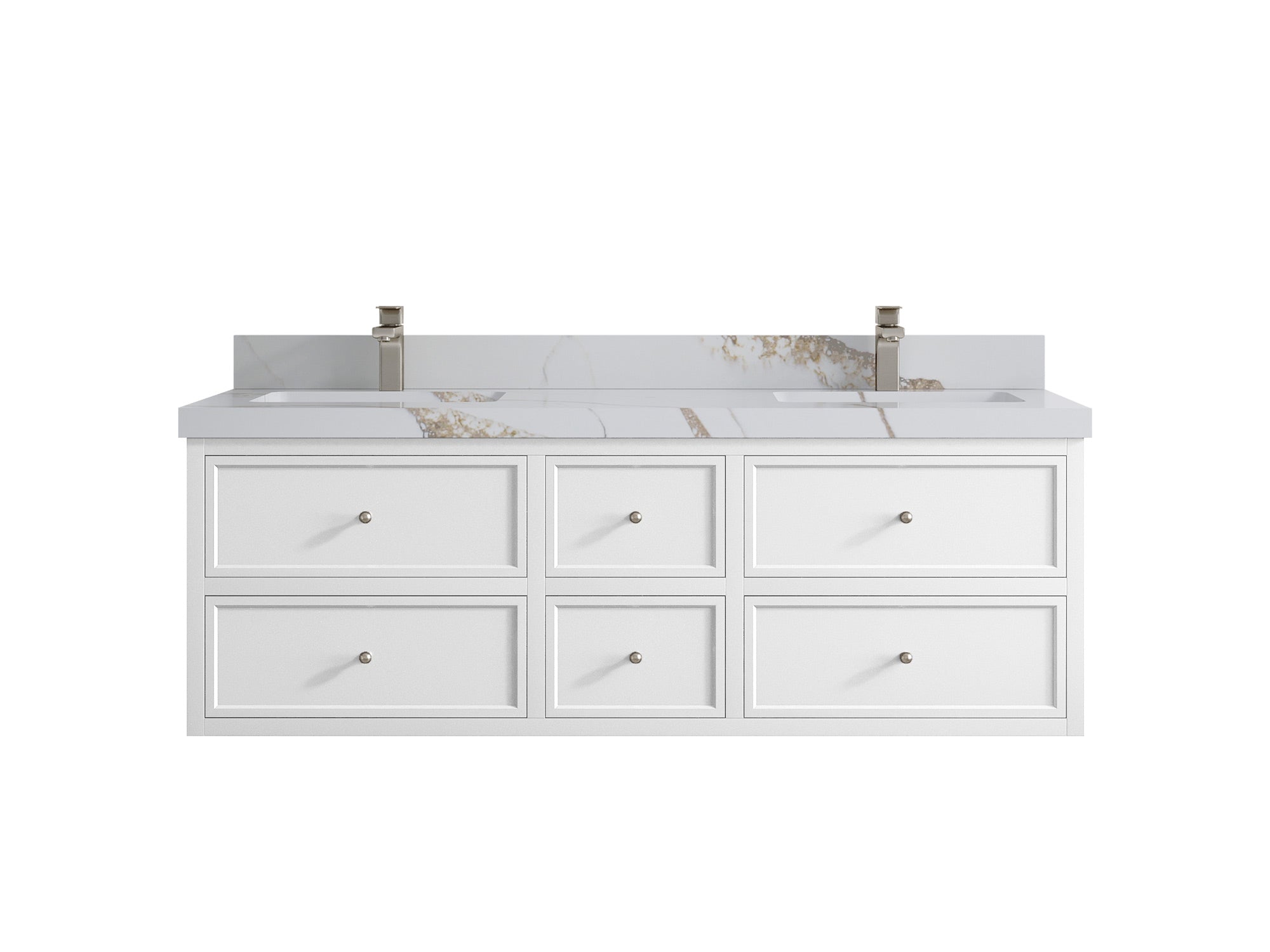 Roswell Floating 60 in. W x 22 in. D Double Sink Bathroom Vanity - Willow Bath and Vanity