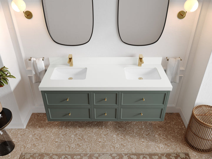 Roswell Floating 60 in. W x 22 in. D Double Sink Bathroom Vanity - photo 42