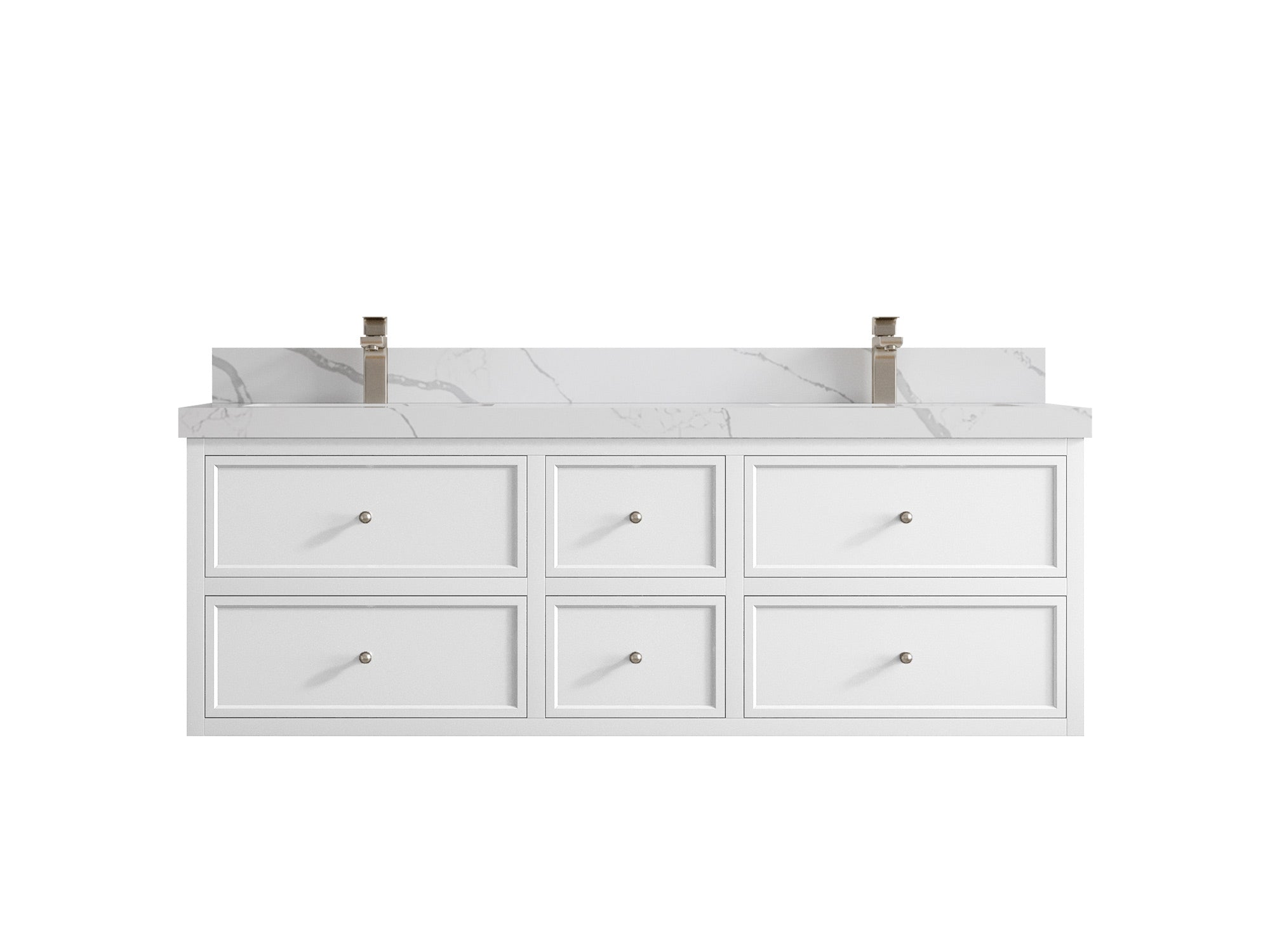 Roswell Floating 60 in. W x 22 in. D Double Sink Bathroom Vanity - Willow Bath and Vanity