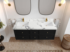 Roswell Floating 60 in. W x 22 in. D Double Sink Bathroom Vanity - photo 40