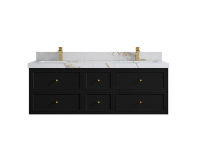 Roswell Floating 60 in. W x 22 in. D Double Sink Bathroom Vanity - Willow Bath and Vanity