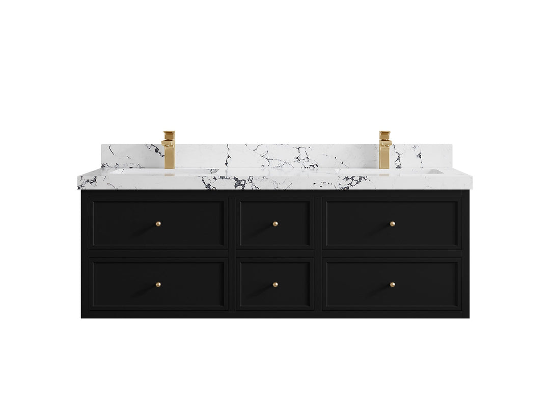Roswell Floating 60 in. W x 22 in. D Double Sink Bathroom Vanity - Willow Bath and Vanity