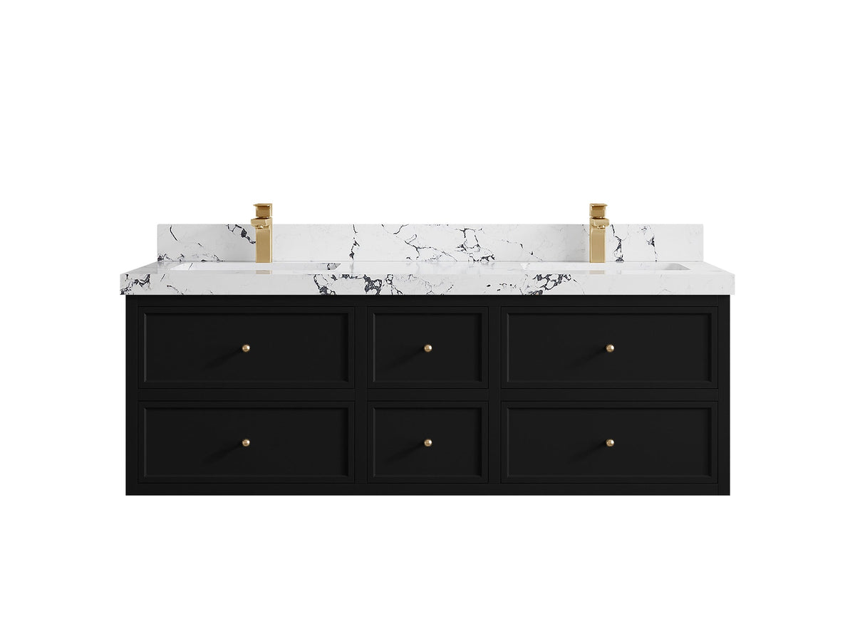 Roswell Floating 60 in. W x 22 in. D Double Sink Bathroom Vanity - Willow Bath and Vanity