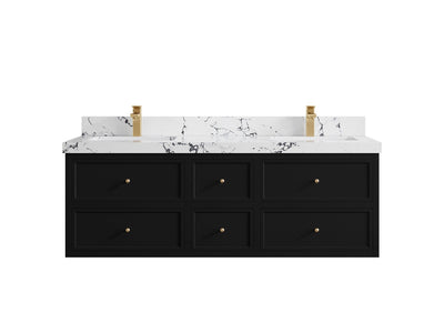 Roswell Floating 60 in. W x 22 in. D Double Sink Bathroom Vanity - Willow Bath and Vanity